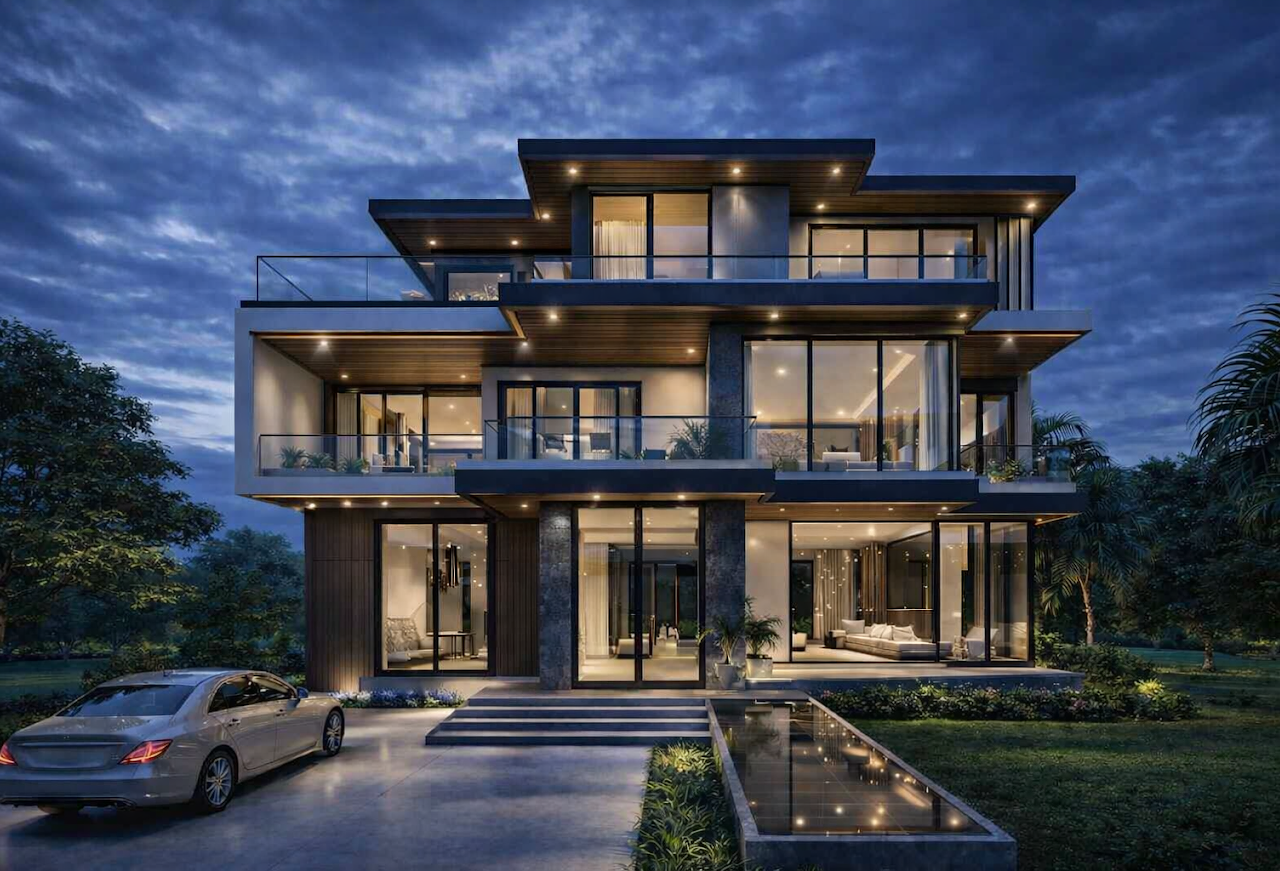 Three-storey residential exterior