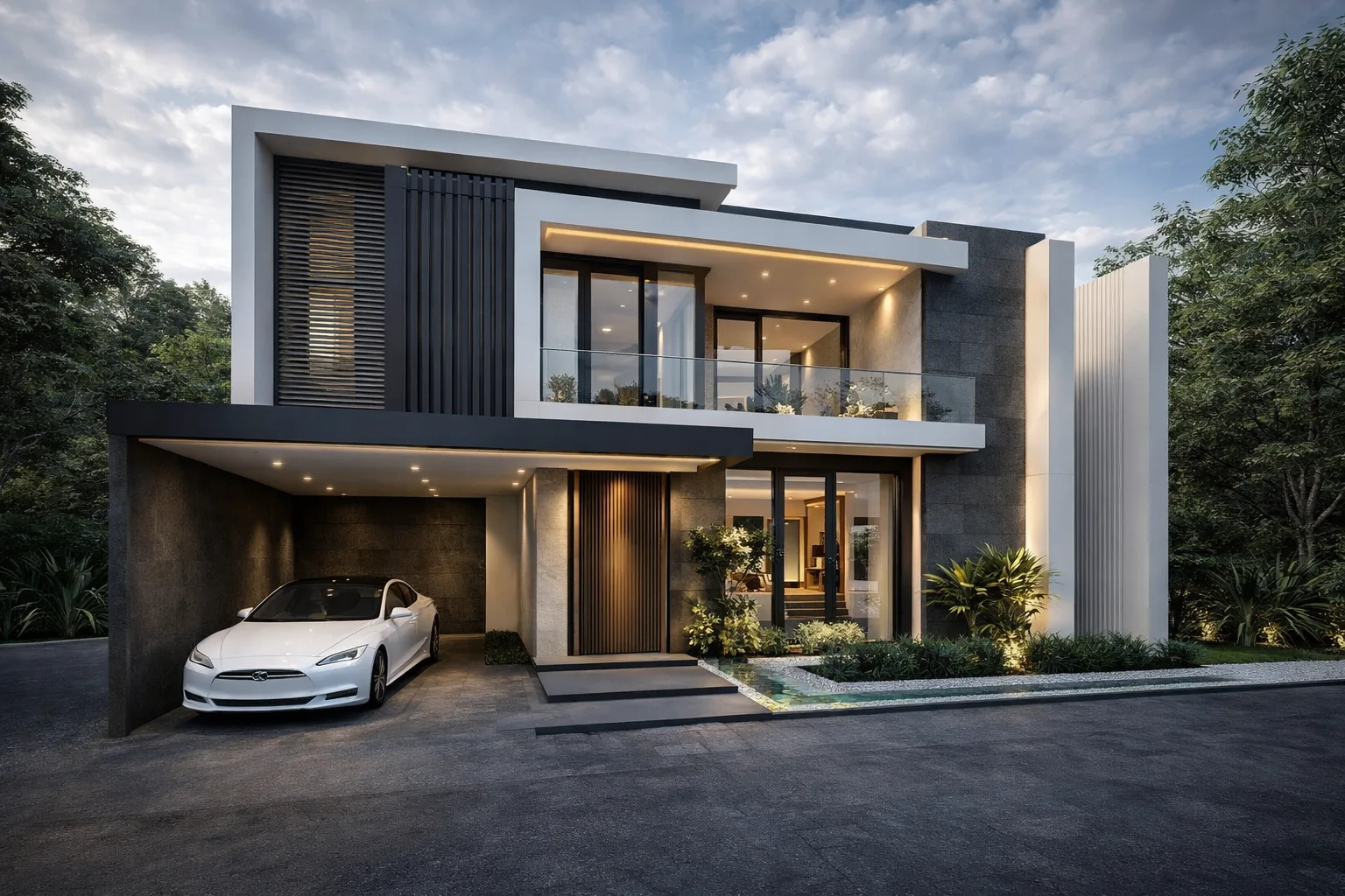 Two-storey residential house exterior design by Creacion Architecture, Philippines