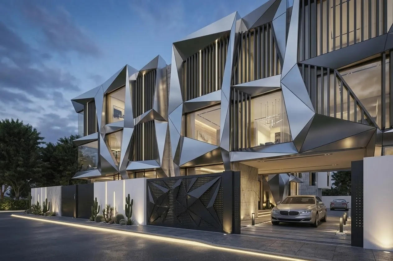 Modern townhouse exterior design by Creacion Architecture, Philippines
