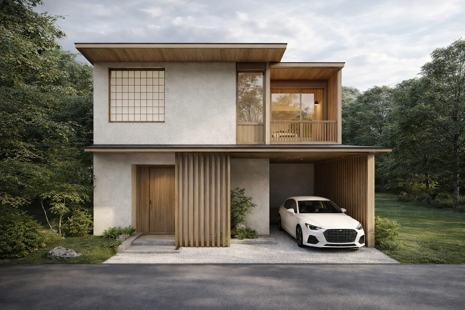 Modern two-storey residence exterior design by Creacion Architecture, Philippines