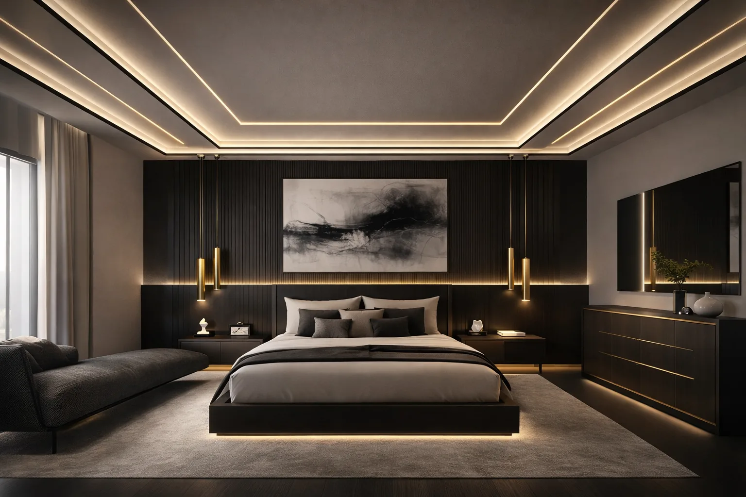 Luxury bedroom interior design by Creacion Architecture, Philippines