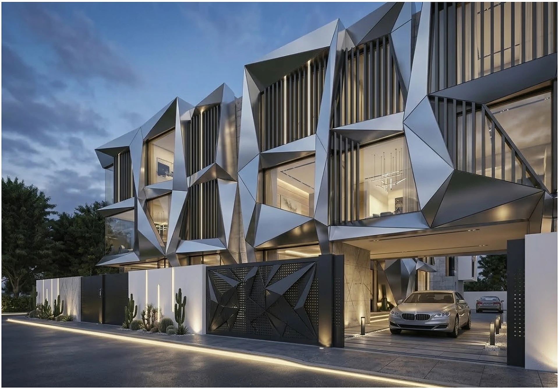 The Curvilinear Terraces geometric facade